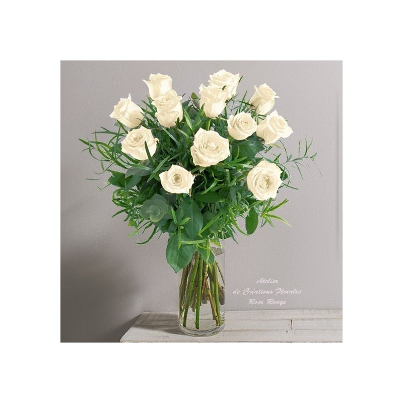 Bouquet De Roses Blanches Glossy